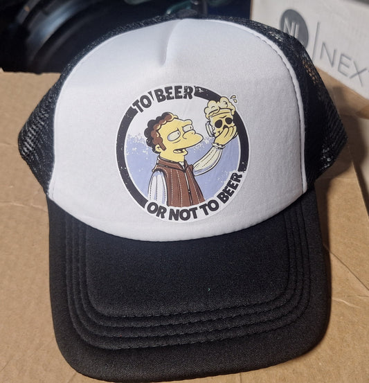 Adjustable Trucker Baseball Hat Cap To Beer or Not To Beer Moe Simpsons