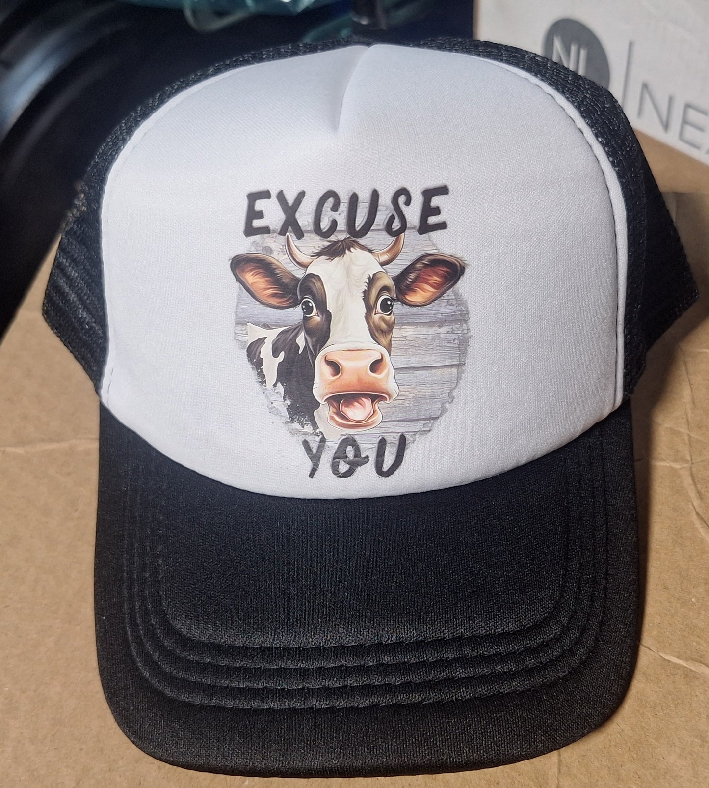 Adjustable Trucker Baseball Hat Cap Excuse You Cow