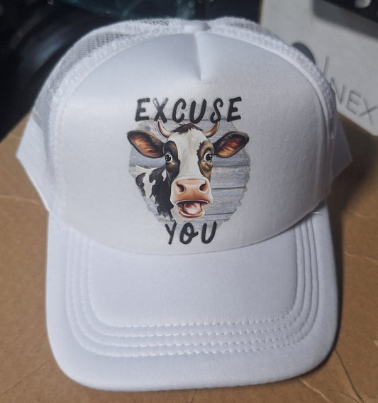 Adjustable Trucker Baseball Hat Cap Excuse You Cow
