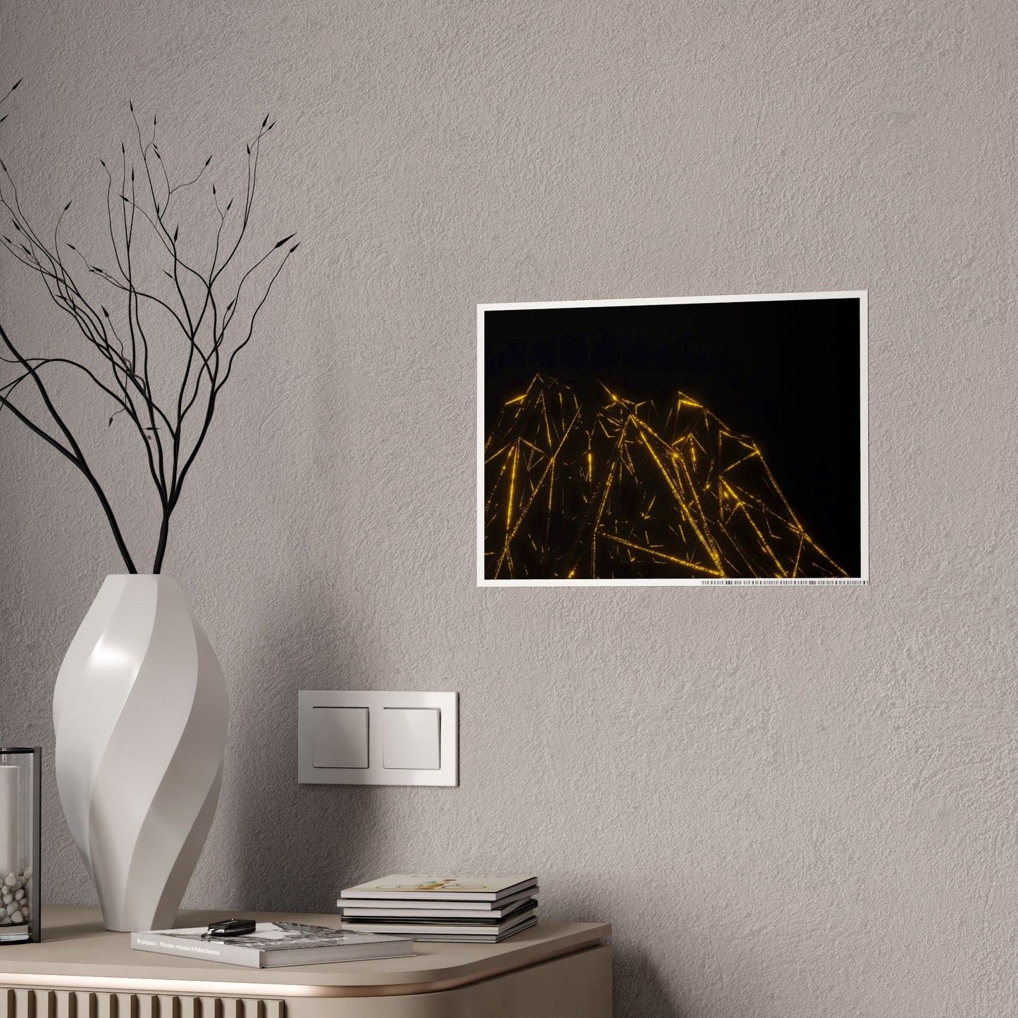 gold mountain frame [path expanding] art print
