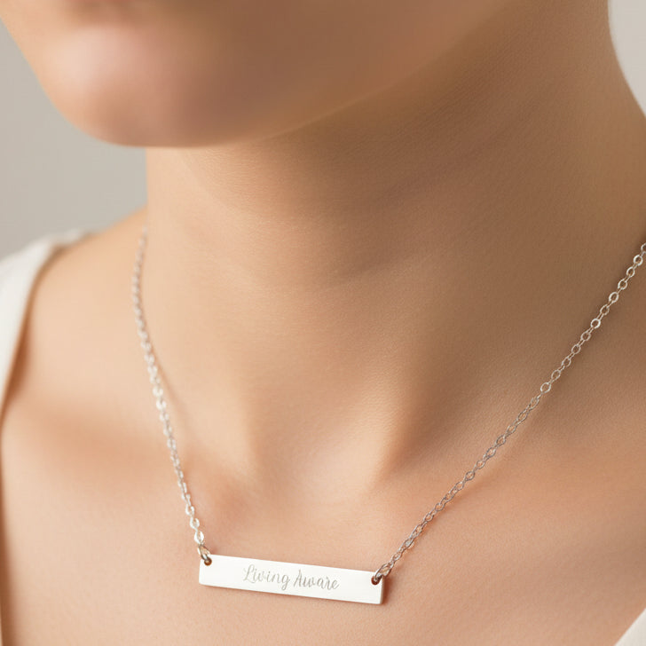 Living Aware — Engraved Bar Necklace