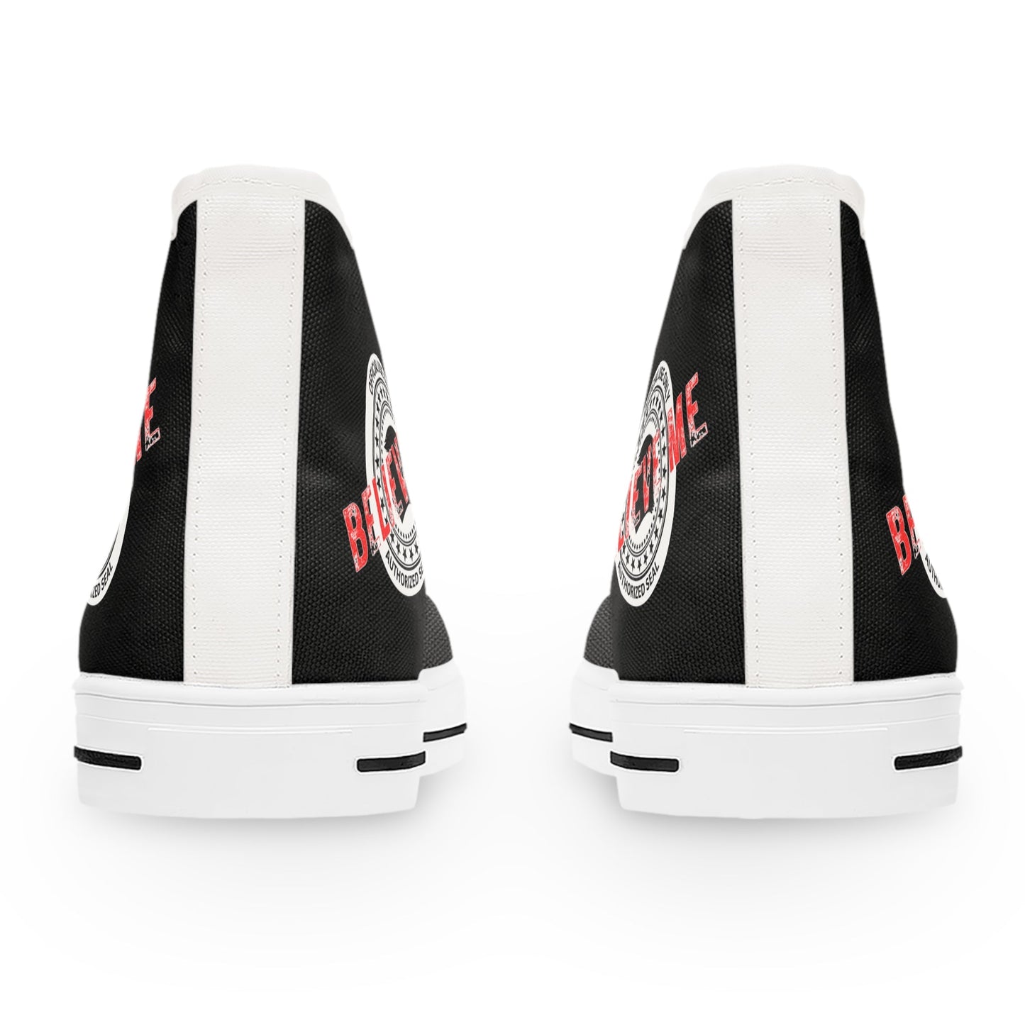 Believe Me Women’s High-Top Sneakers – Political Parody Statement Shoes