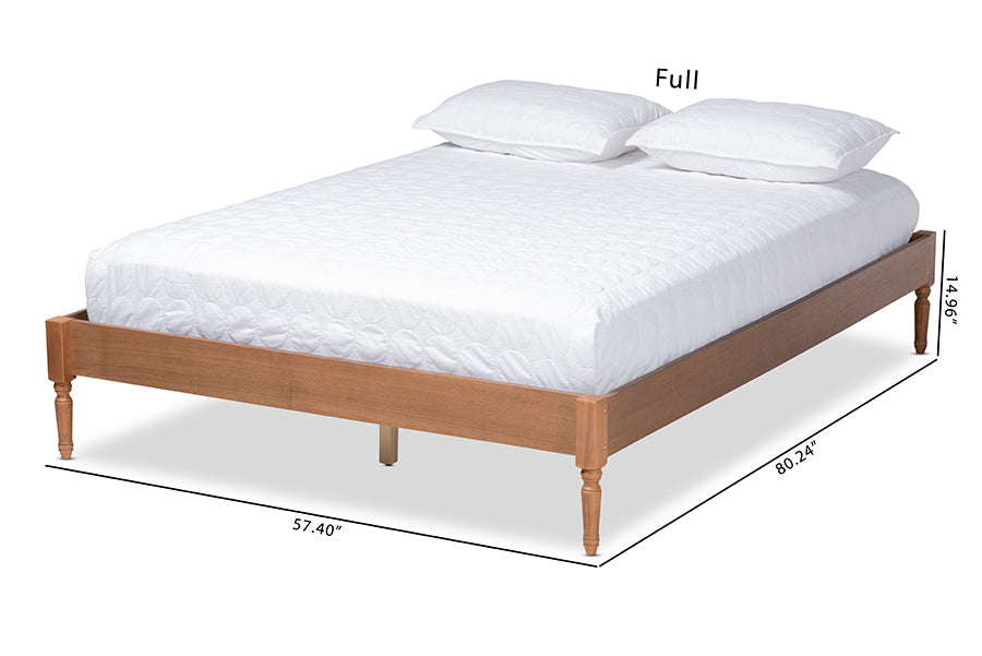 Baxton Studio Colette French Bohemian Ash Walnut Finished Wood King Size Platform Bed Frame