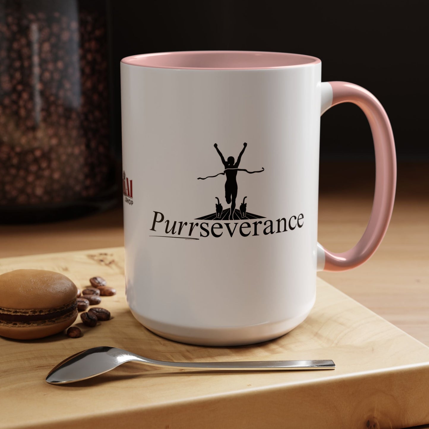 Purrseverance Accent Coffee Mug (11, 15oz)