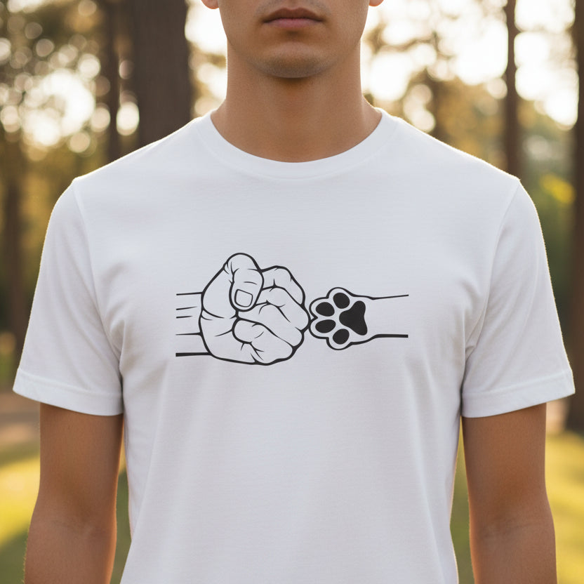 Fist Bump Paw Bump Tee | Cat Lover Graphic Shirt