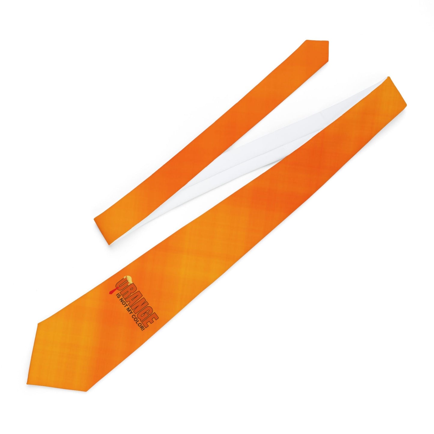 Orange Is Not My Color Tie | Funny Statement Satin Tie