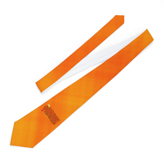 Orange Is Not My Color Tie | Funny Statement Satin Tie