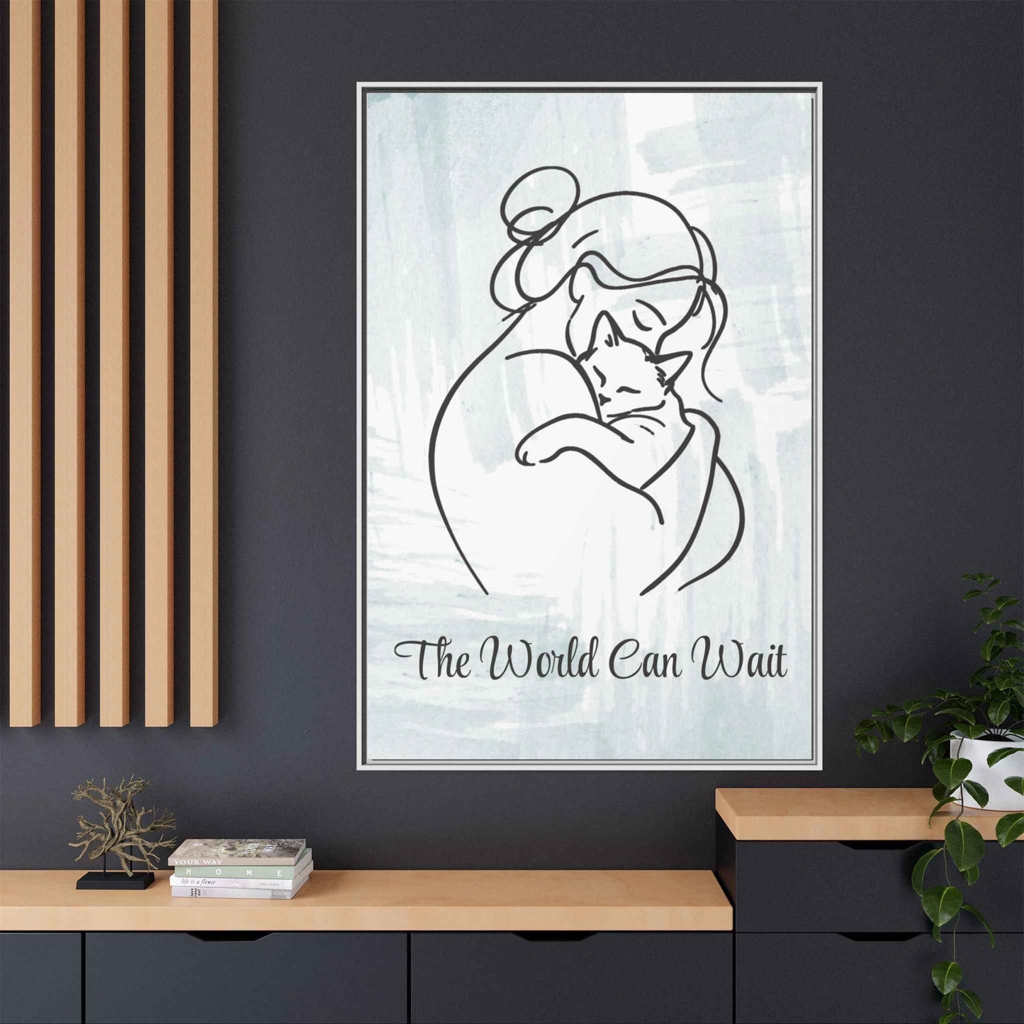 The World Can Wait Cat Canvas Print