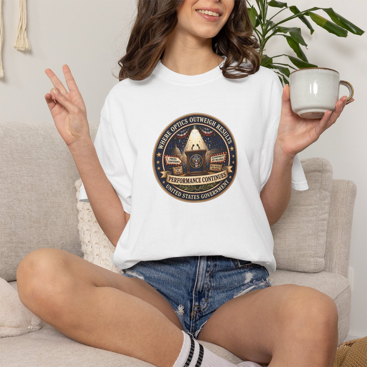 Where Optics Outweigh Results Graphic T-Shirt – Performance Continues Seal Tee