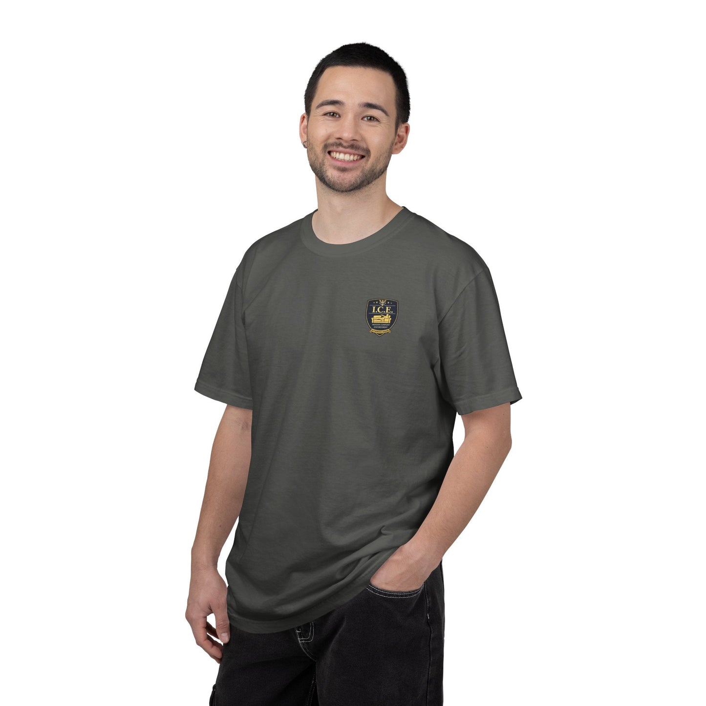 I.C.E. Badge T-Shirt | Institute of Cozy Excellence Parody Tee