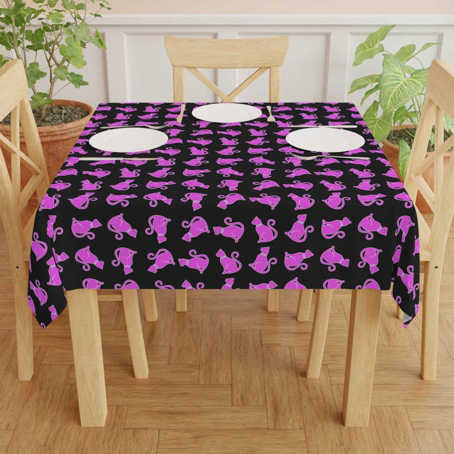 Pink Cat Tablecloth — Dinner, But Make It Feral