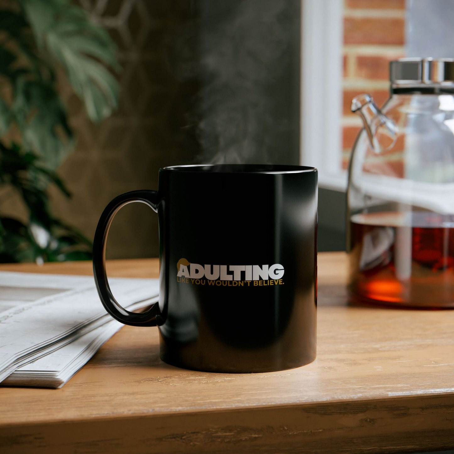 Adulting, Like You Wouldn’t Believe – Black Ceramic Coffee Mug (11oz & 15oz)