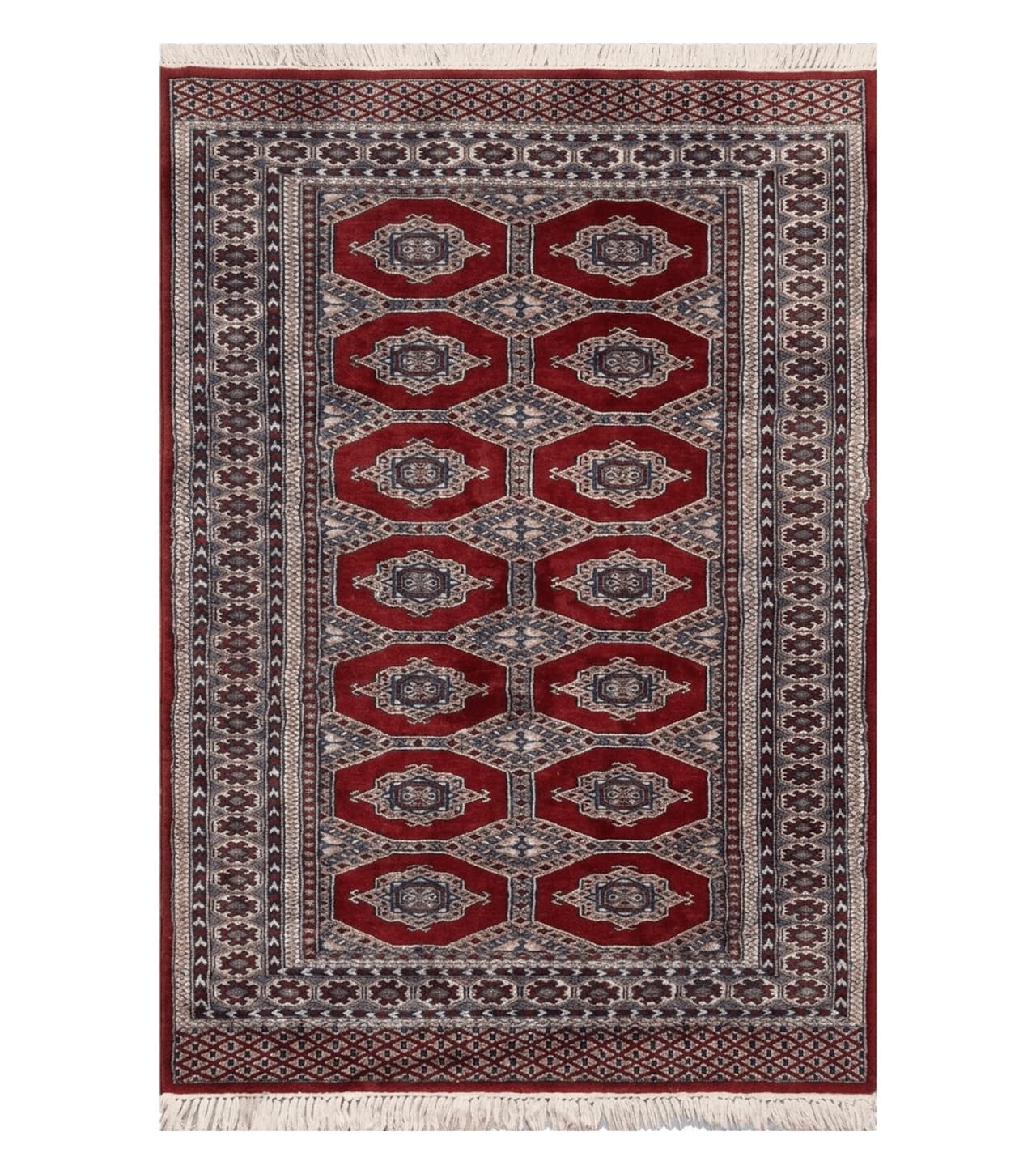 4' X 6' Vintage Handmade Pakistan Turkoman Bokhara Fine Woven Wool Rug Nice