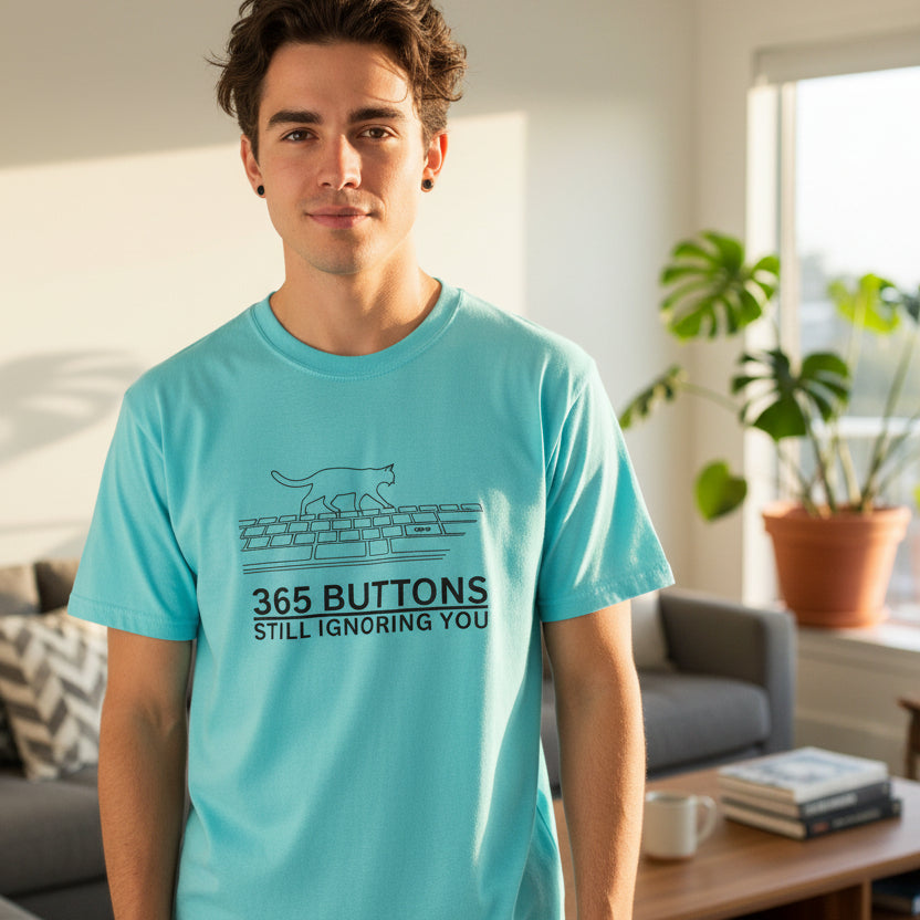 365 Buttons Still Ignoring You – Cat Keyboard T-Shirt