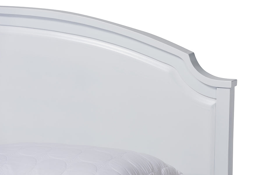 Baxton Studio Elise Classic and Traditional Transitional White Finished Wood Queen Size Storage Platform Bed