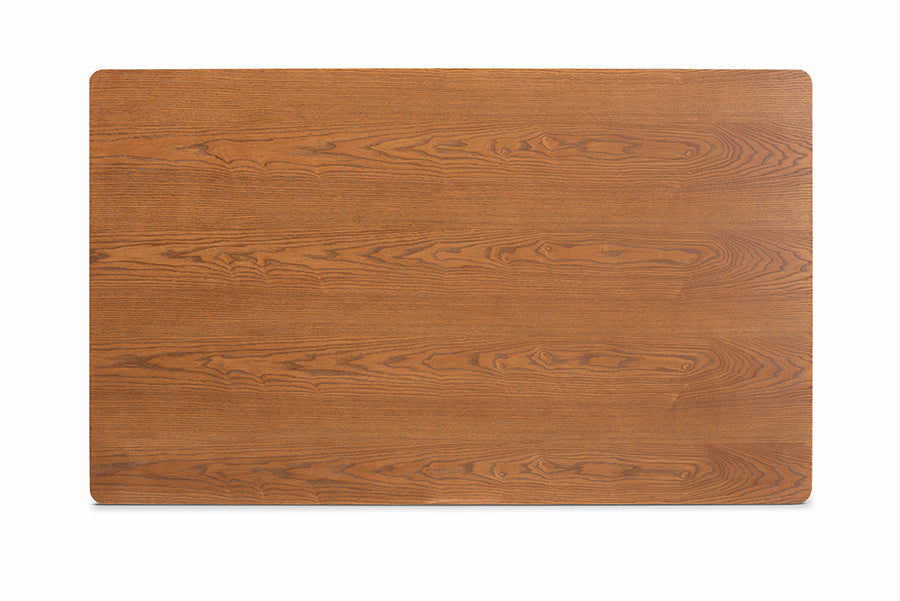 Baxton Studio Odessa Mid-Century Modern Grey Fabric Upholstered and Walnut Brown Finished Wood 5-Piece Dining Nook Set