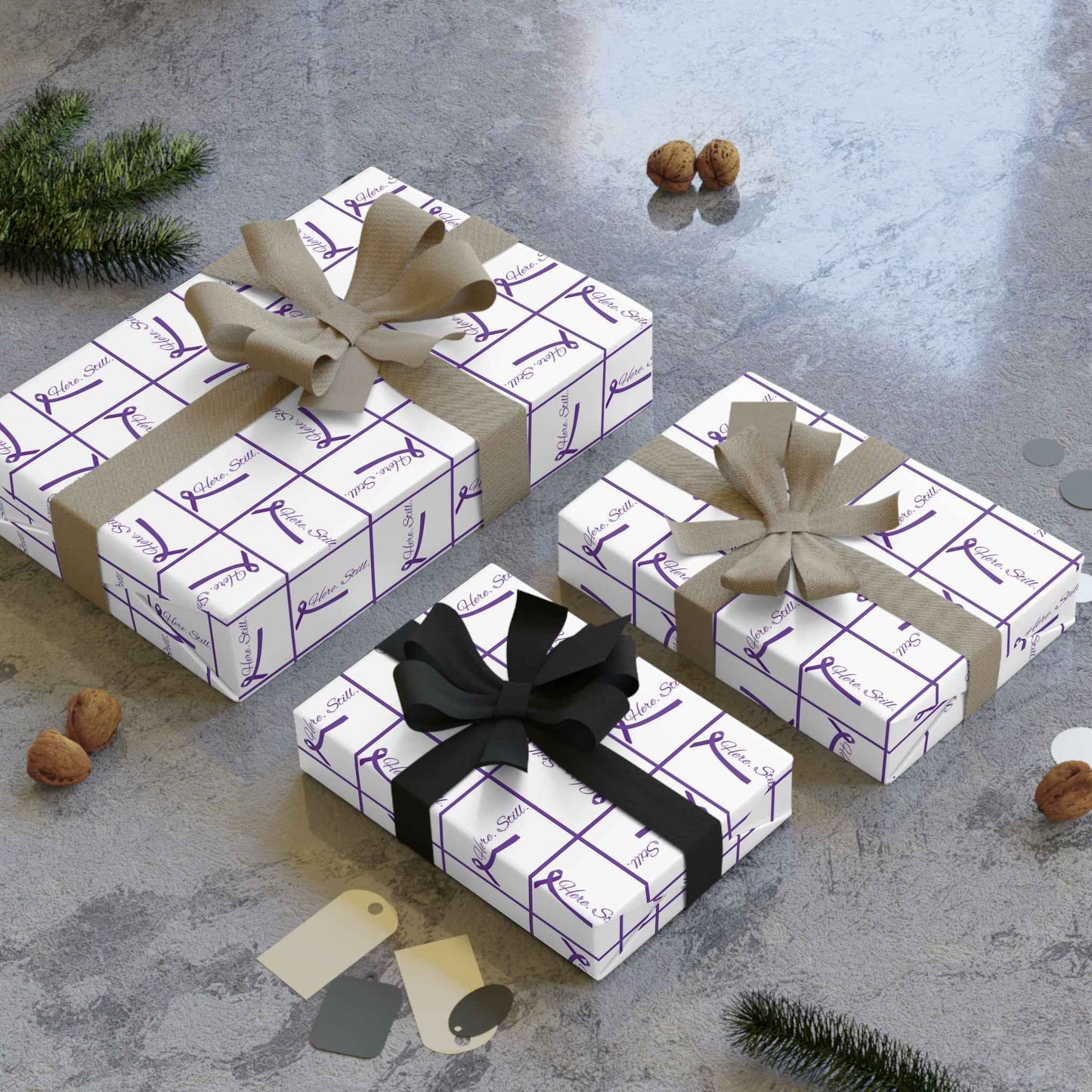 “Here. Still.” Wrapping Paper — Elegant Epilepsy Awareness Gift Wrap