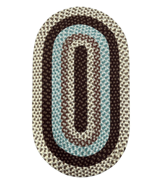 American Braided Rug 2x4 ft Oval Rug, Multicolor Oval Rug, Oval Braided Rug, Hand Woven, Vintage Braided Rug, Small Braided Rug