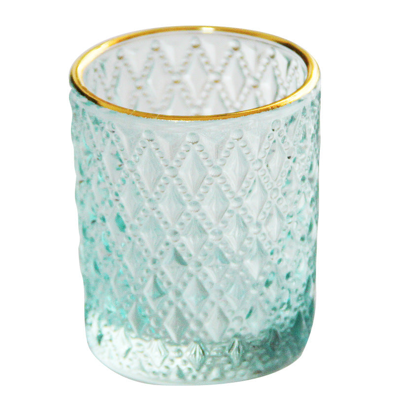 Relief Stained Glass Candle Holder Decoration Gift