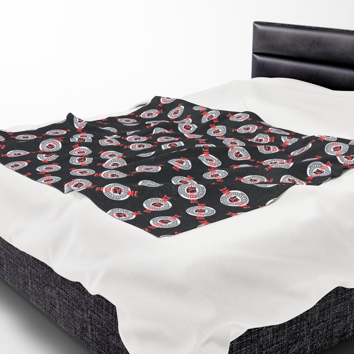 “Believe Me” Official Seal Velveteen Blanket – Political Parody Throw