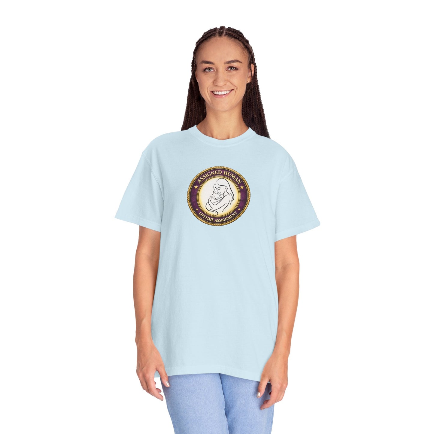 Assigned Human – Lifetime Assignment T-Shirt | Cat Lover Seal Tee