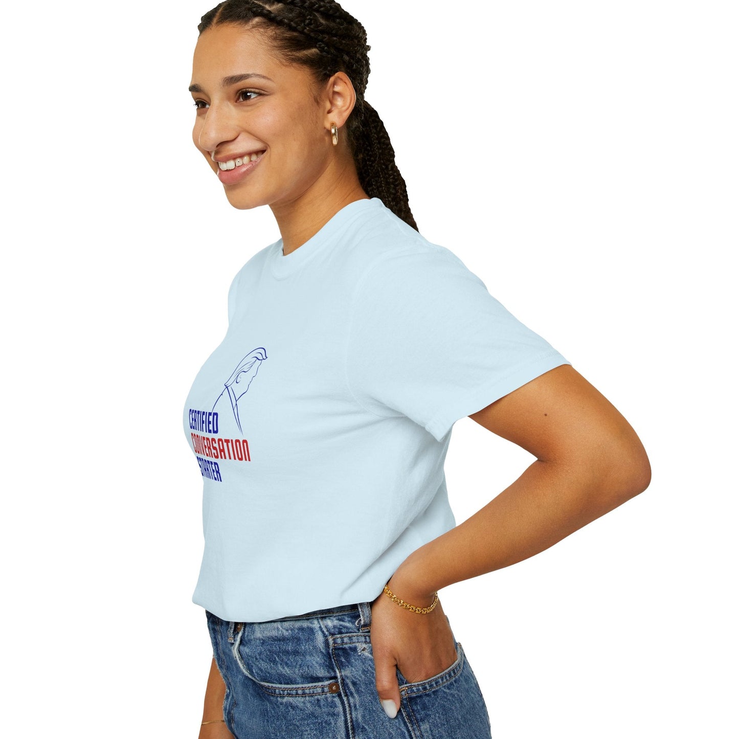 Certified Conversation Starter T-Shirt | Political Parody Tee