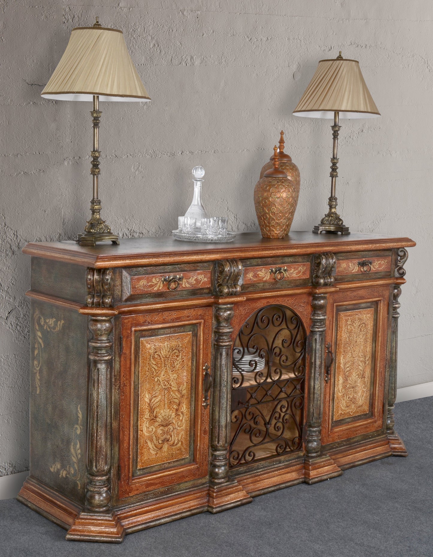 Peruvian Iron Scroll Buffet