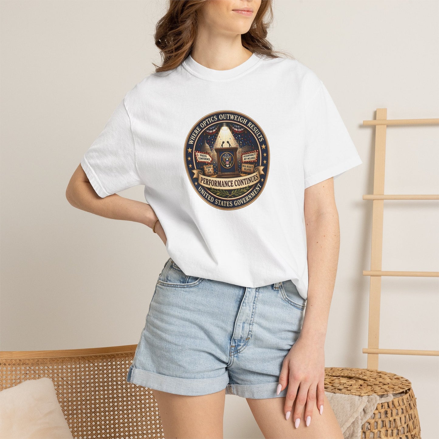 Where Optics Outweigh Results Graphic T-Shirt – Performance Continues Seal Tee