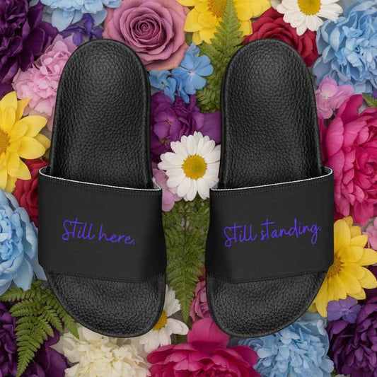 “Still Here / Still Standing” Slide Sandals — Quiet Strength Edition