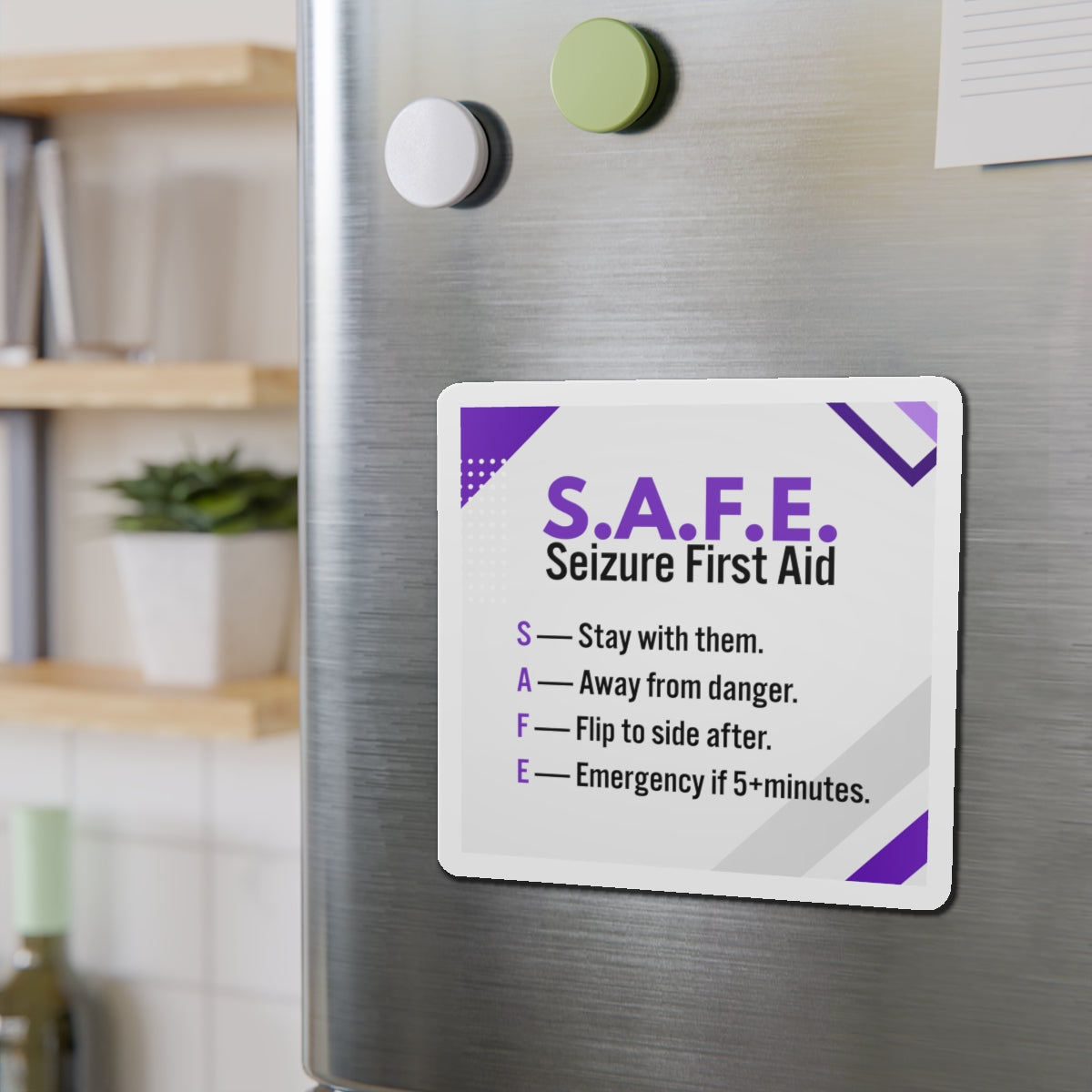 S.A.F.E. Seizure First Aid Magnet – Epilepsy Awareness Emergency Guide