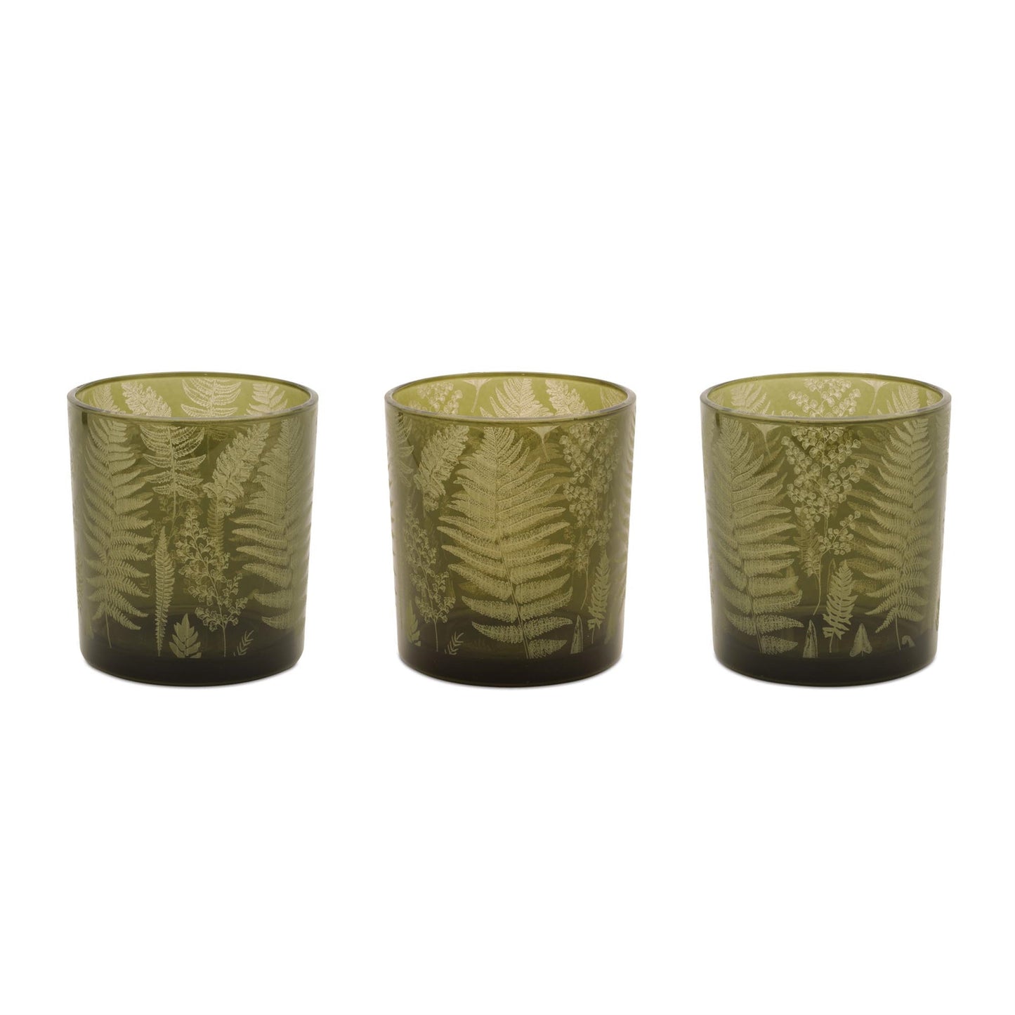 Sage Fern Print Votive Holder (Set of 3)
