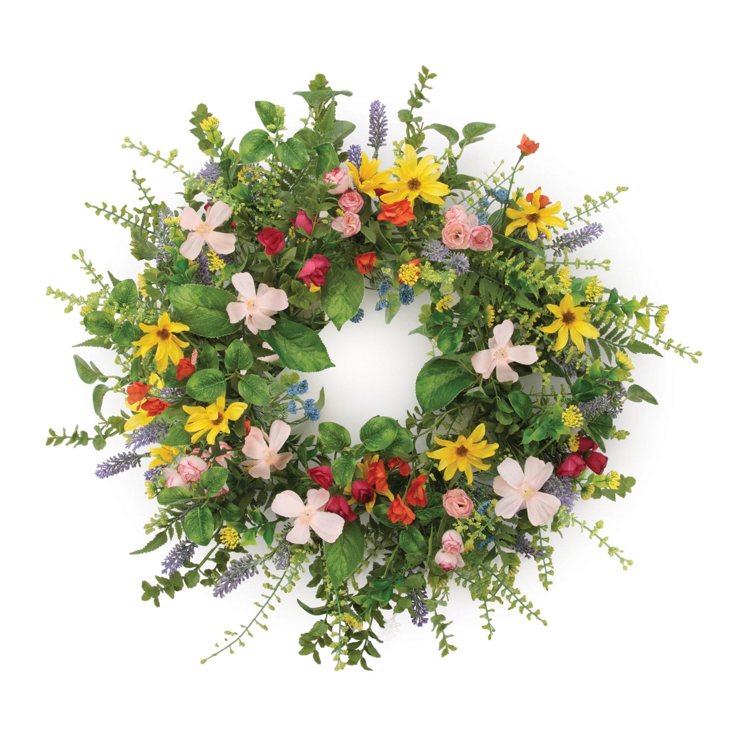 Mixed Wildflower Floral Wreath 24 Inch