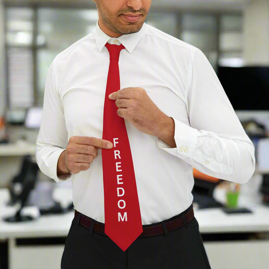 Bold Red Freedom Necktie – Patriotic Statement Accessory