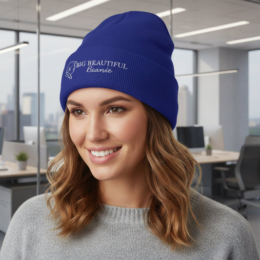 Big Beautiful Beanie — Embroidered Cuffed Knit Hat