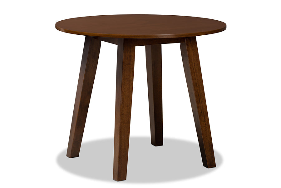 Baxton Studio Anesa Modern and Contemporary Transitional Walnut Brown Finished Wood 5-Piece Dining Set