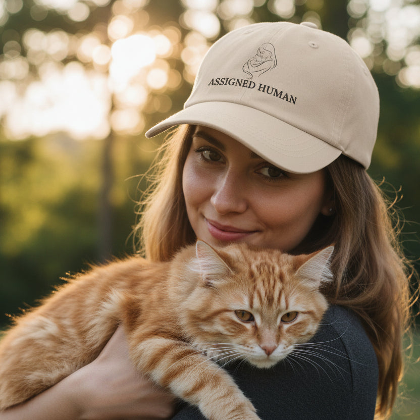 Assigned Human Dad Hat – Soft Cotton Adjustable Cap