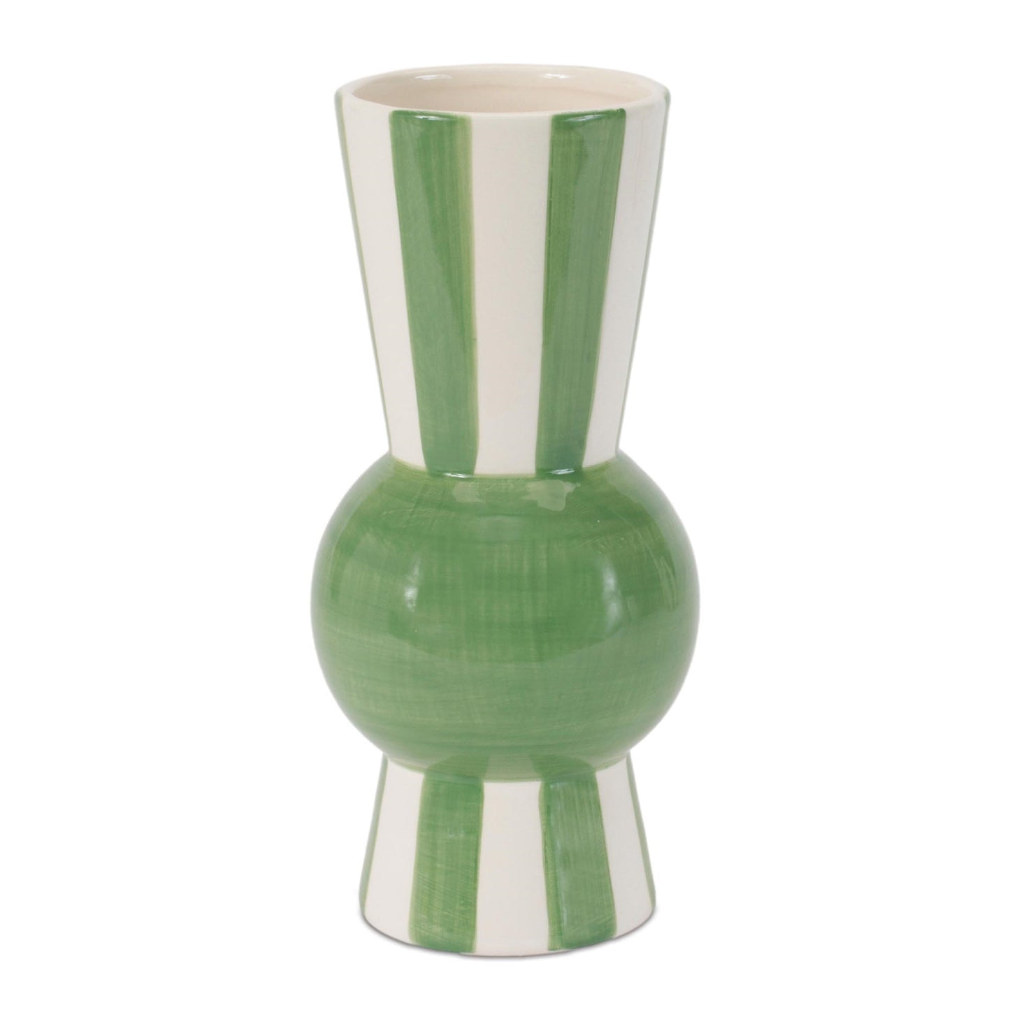 Striped Accent Tapered Vase 8"H