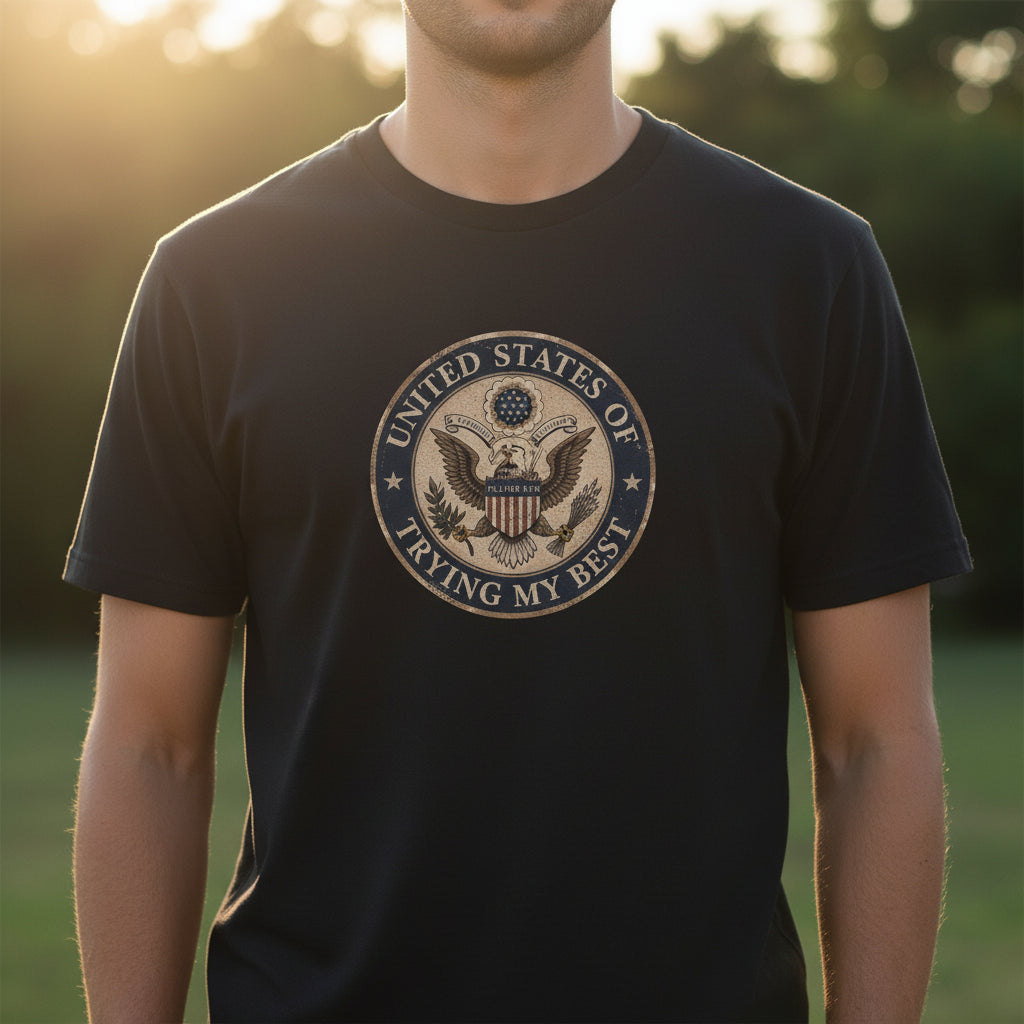 United States of Trying My Best Garment-Dyed T-Shirt