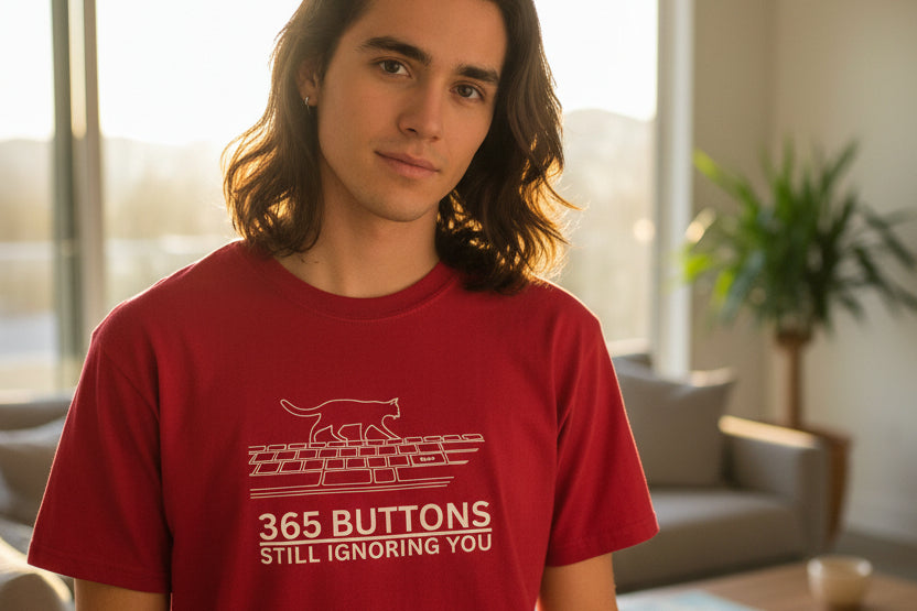 365 Buttons Still Ignoring You – Cat Keyboard T-Shirt