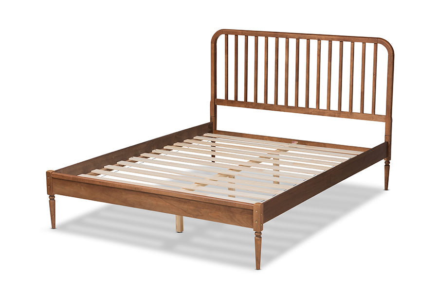 Baxton Studio Neilan Modern and Contemporary Walnut Brown Finished Wood King Size Platform Bed