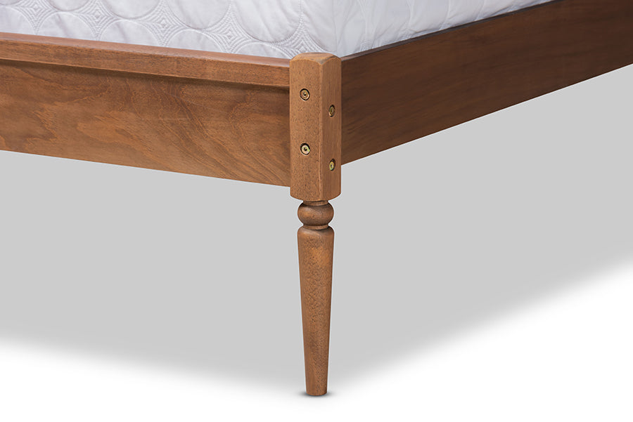 Baxton Studio Neilan Modern and Contemporary Walnut Brown Finished Wood King Size Platform Bed