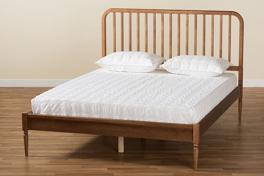 Baxton Studio Neilan Modern and Contemporary Walnut Brown Finished Wood King Size Platform Bed