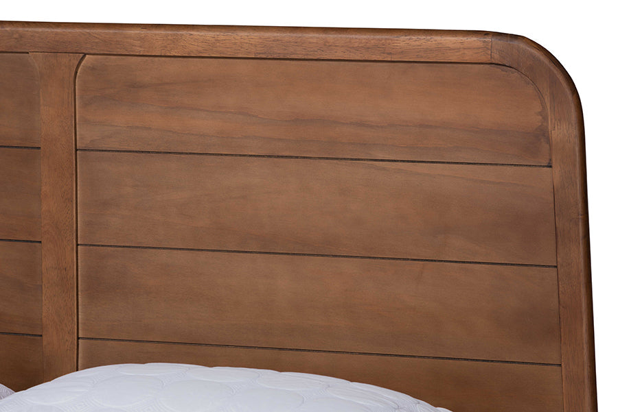 Baxton Studio Kassidy Classic and Traditional Walnut Brown Finished Wood Queen Size Platform Bed