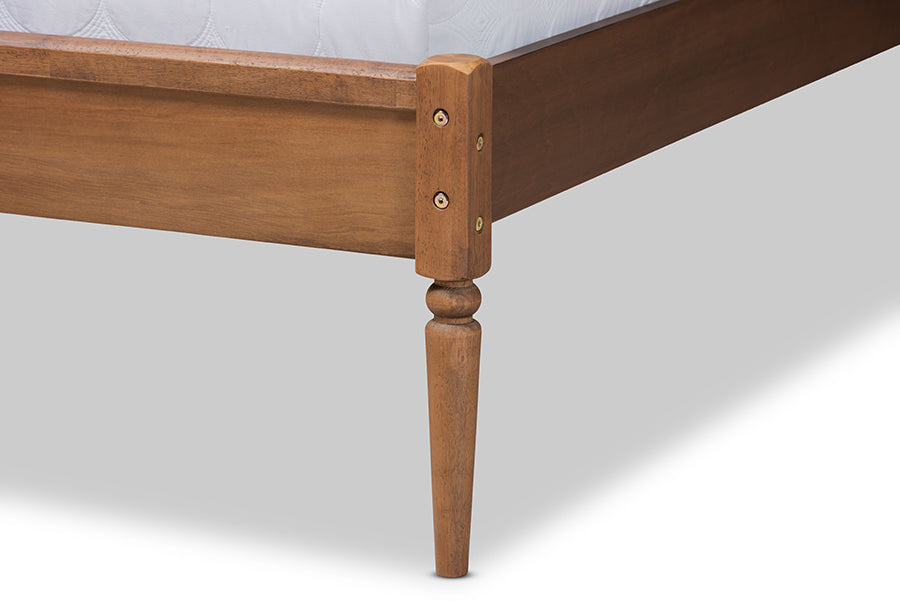 Baxton Studio Kassidy Classic and Traditional Walnut Brown Finished Wood King Size Platform Bed
