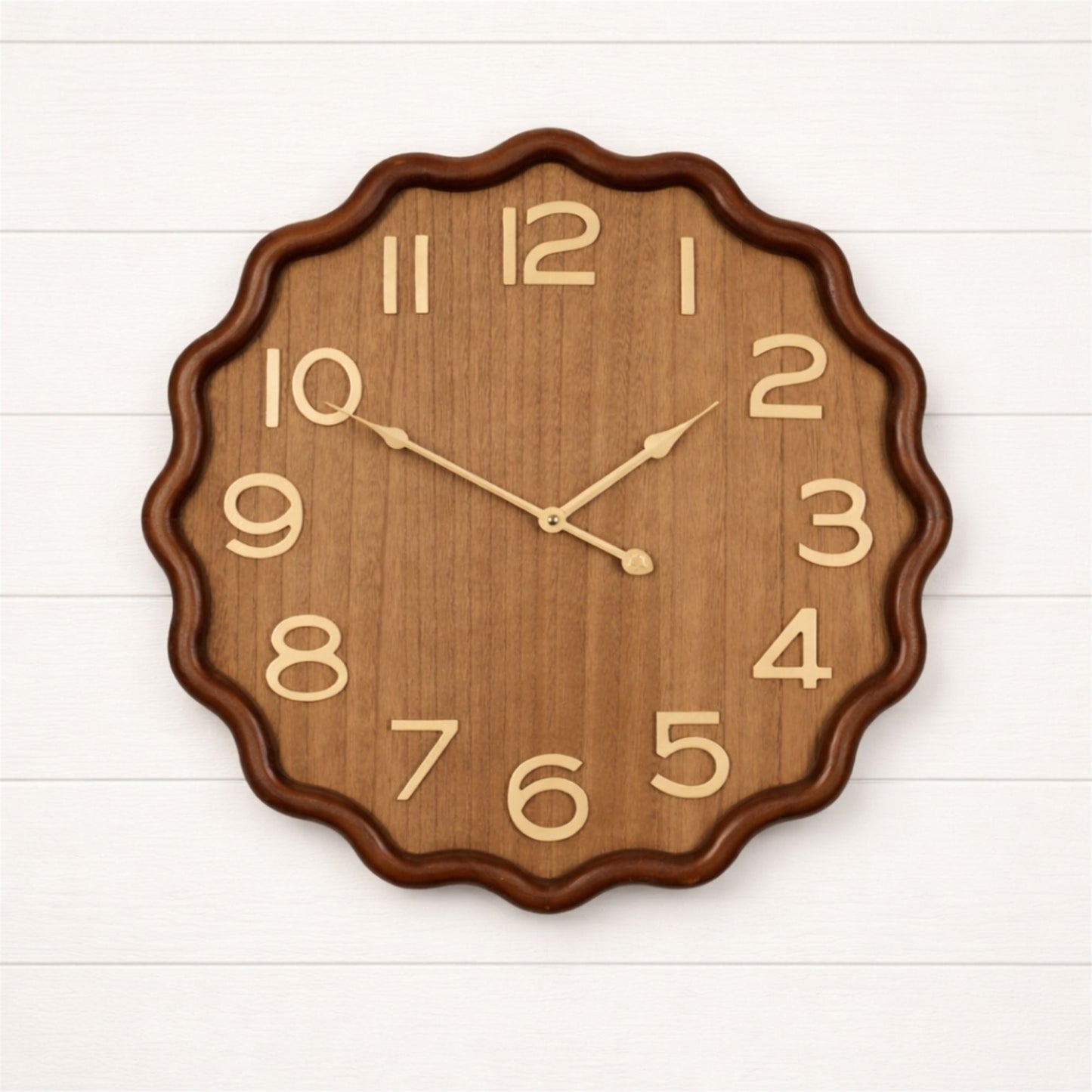 Scalloped Wood Wall Clock 20"D