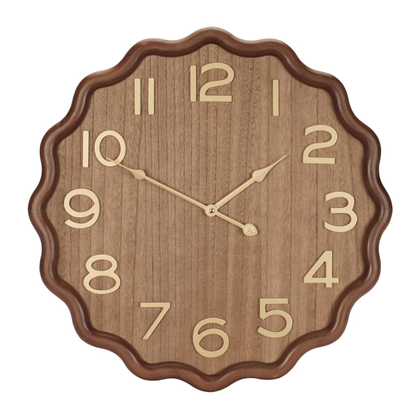 Scalloped Wood Wall Clock 20"D