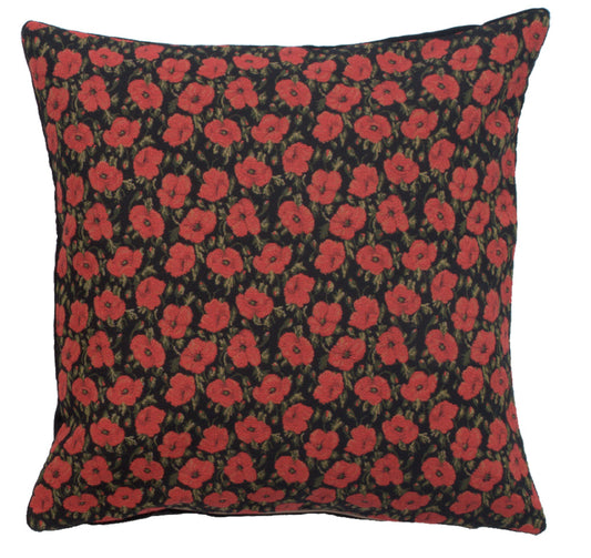 Red Poppies II European Cushion Covers