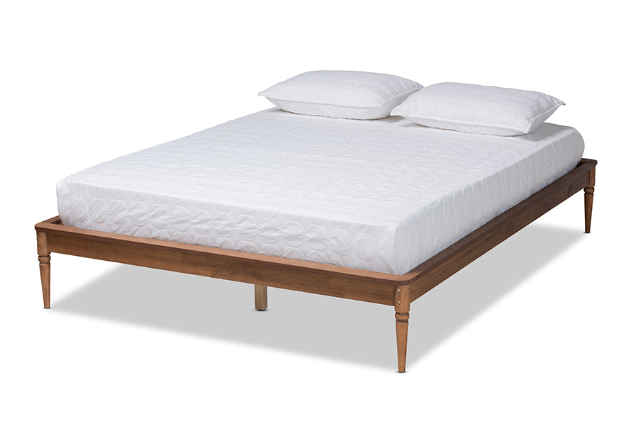 Baxton Studio Tallis Classic and Traditional Walnut Brown Finished Wood Full Size Bed Frame