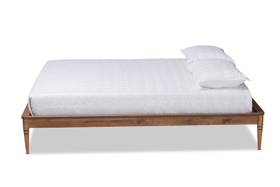 Baxton Studio Tallis Classic and Traditional Walnut Brown Finished Wood King Size Bed Frame