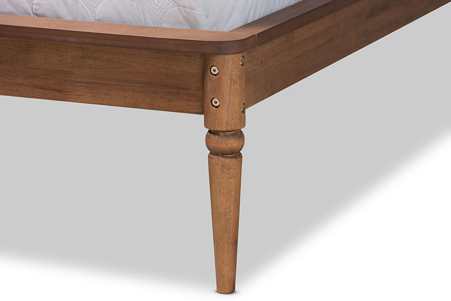 Baxton Studio Tallis Classic and Traditional Walnut Brown Finished Wood King Size Bed Frame
